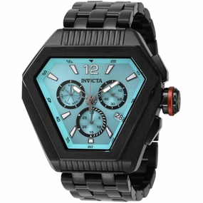 Invicta Men's Watch - Speedway Chronograph Turquoise Dial Black Bracelet | 46102