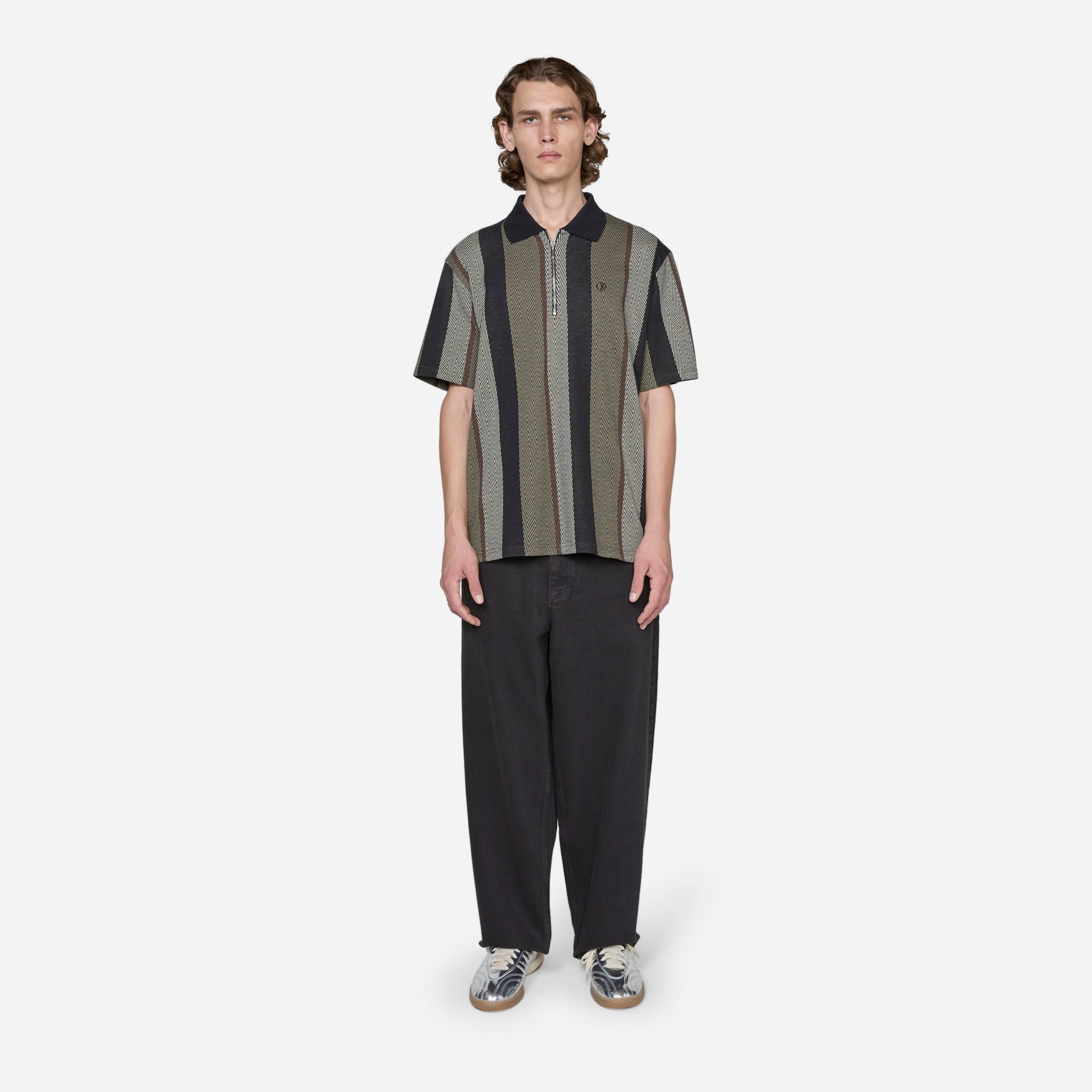 Jacques Polo Shirt Herringbone Khaki Green