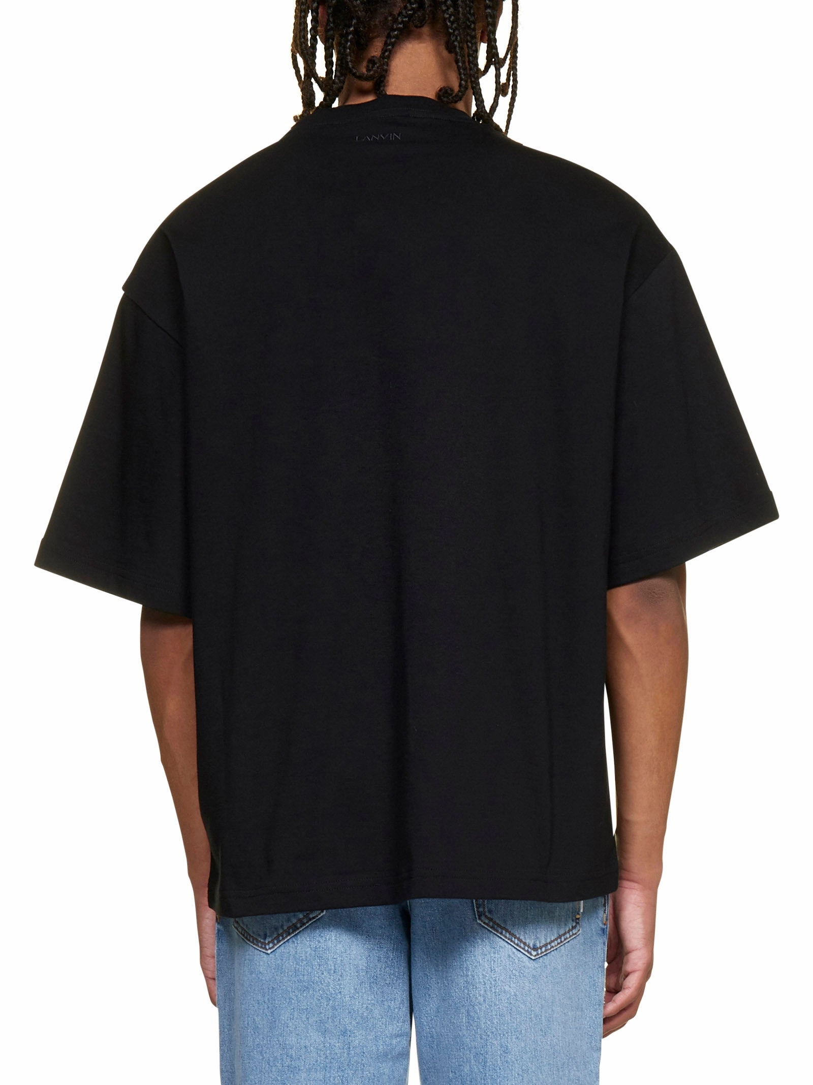 Lanvin Logo Lacing Embellished Crewneck T-Shirt