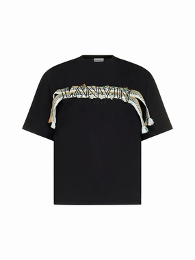 Lanvin Logo Lacing Embellished Crewneck T-Shirt