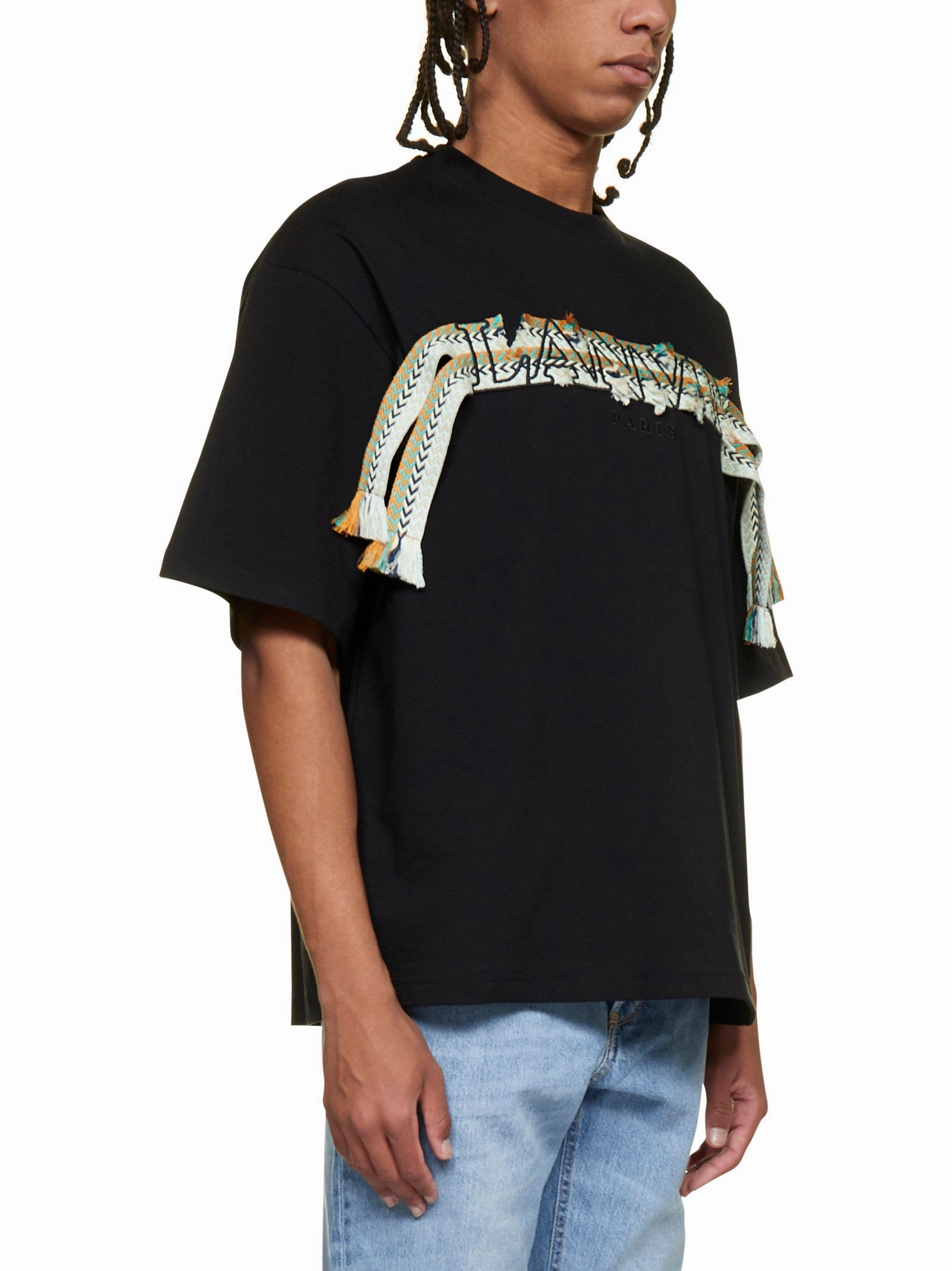 Lanvin Logo Lacing Embellished Crewneck T-Shirt