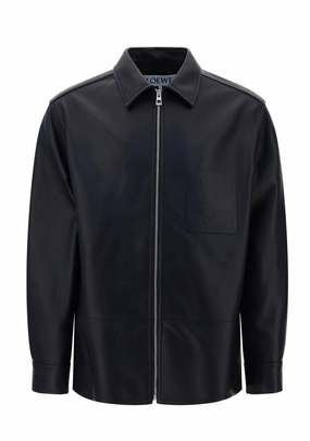 Loewe Logo Embossed Zip Overshirt