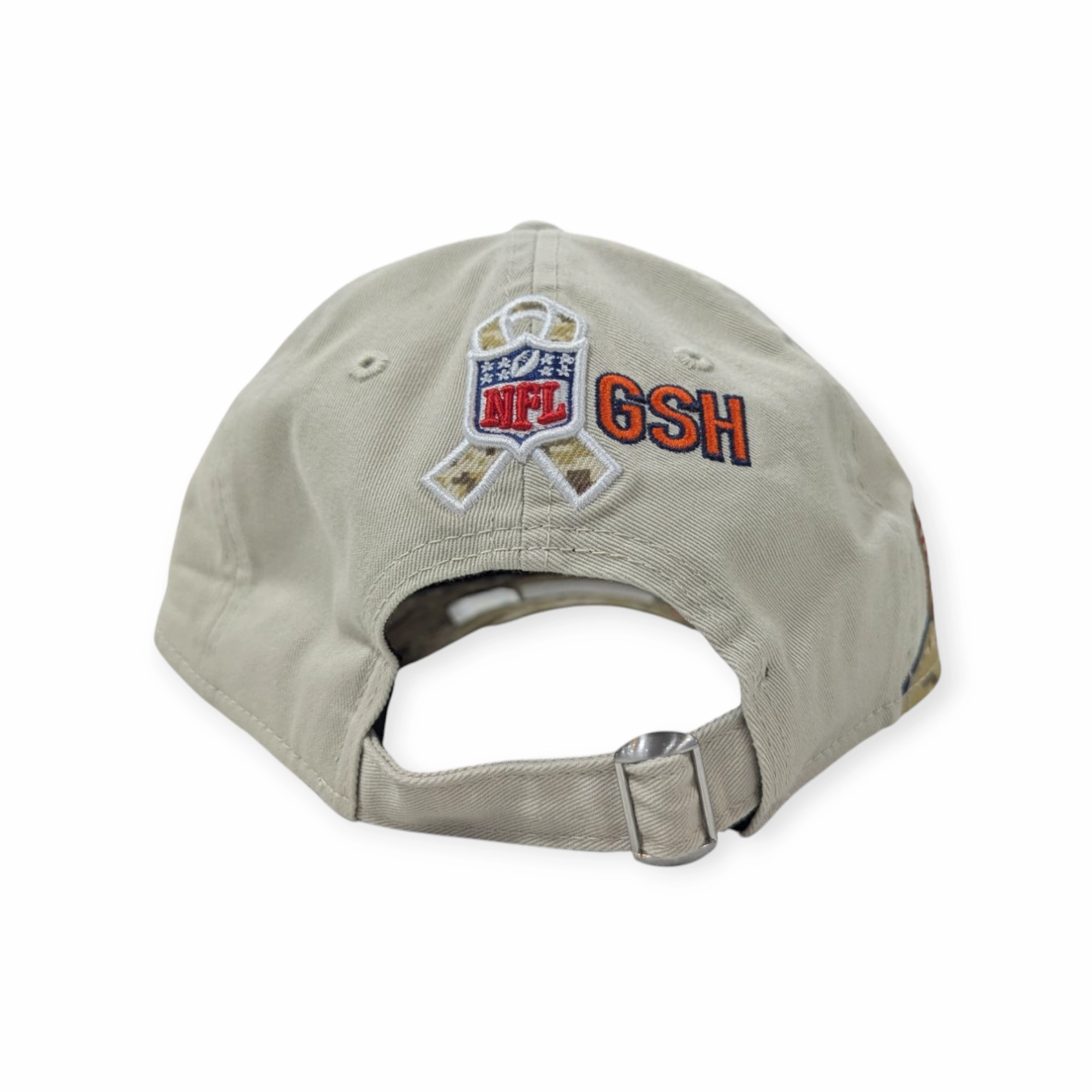 Men's Chicago Bears 2023 Salute To Service Secondary Logo Stone/Camo 9TWENTY Adjustable Hat