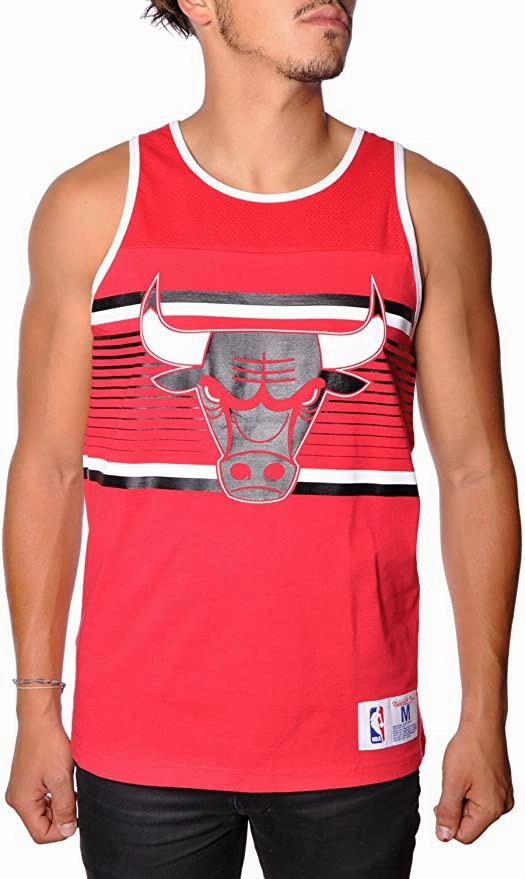 Men's Chicago Bulls Red Mitchell & Ness NBA Surprise Win Tank Top
