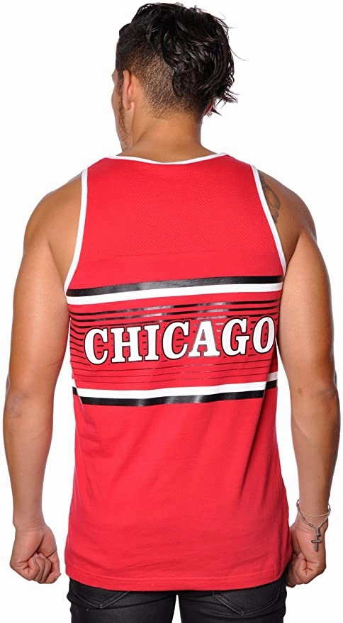 Men's Chicago Bulls Red Mitchell & Ness NBA Surprise Win Tank Top