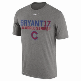 Men's Chicago Cubs Kris Bryant Nike Gray 2016 World Series Bound Player Legend T-Shirt