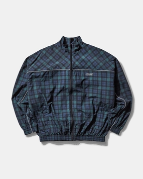 Men's Oversized Track Jacket Black Tartan