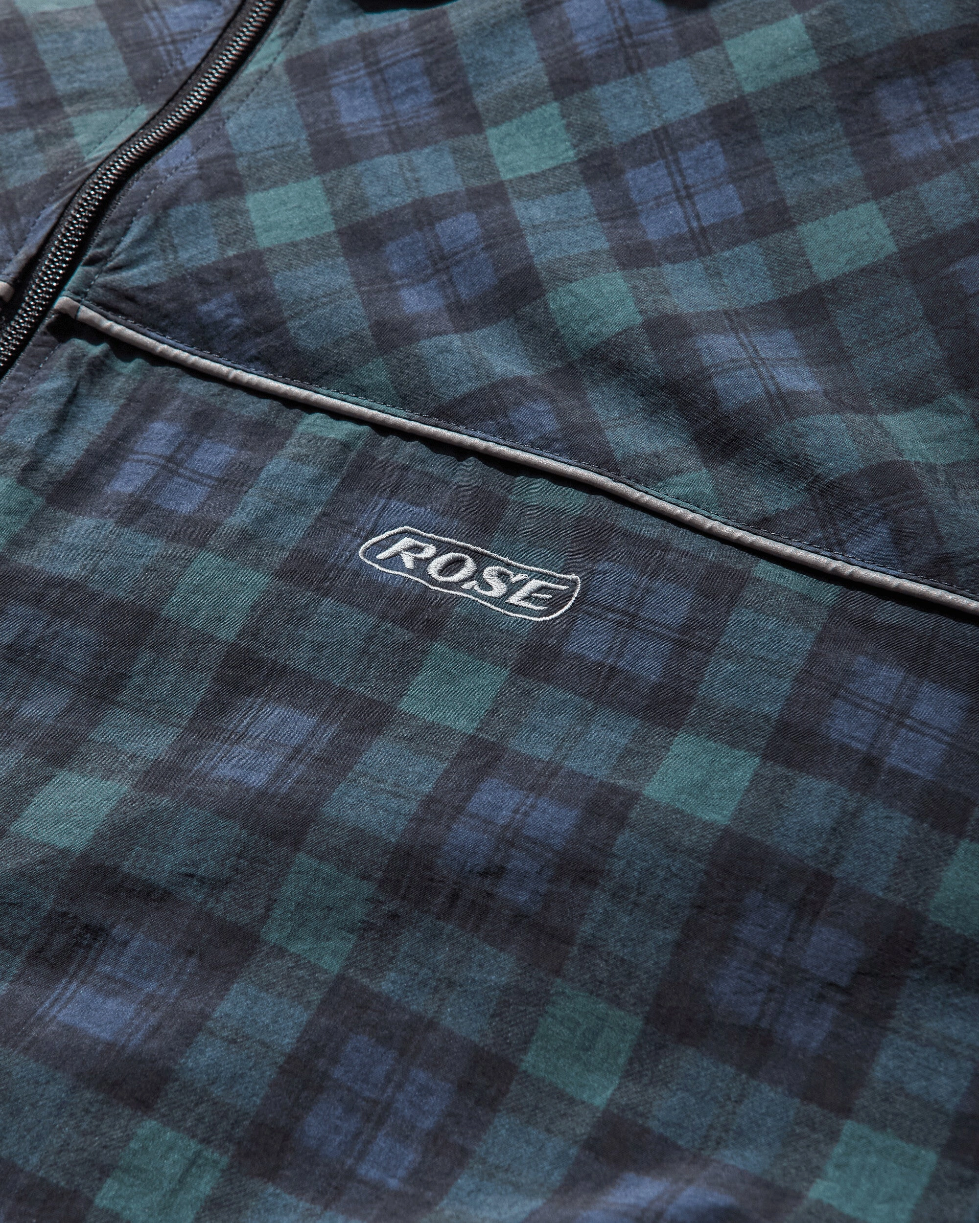 Men's Oversized Track Jacket Black Tartan