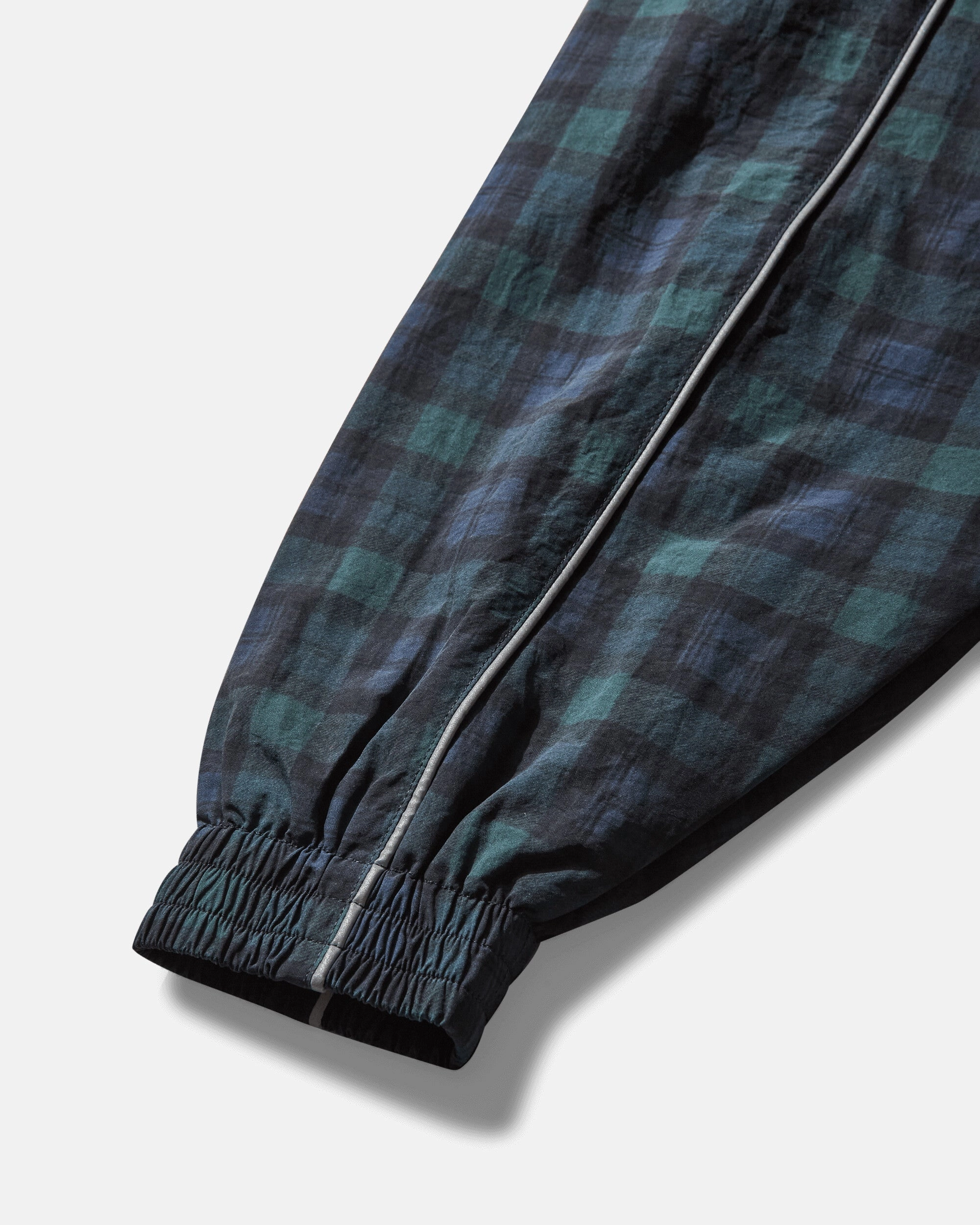 Men's Oversized Track Jacket Black Tartan