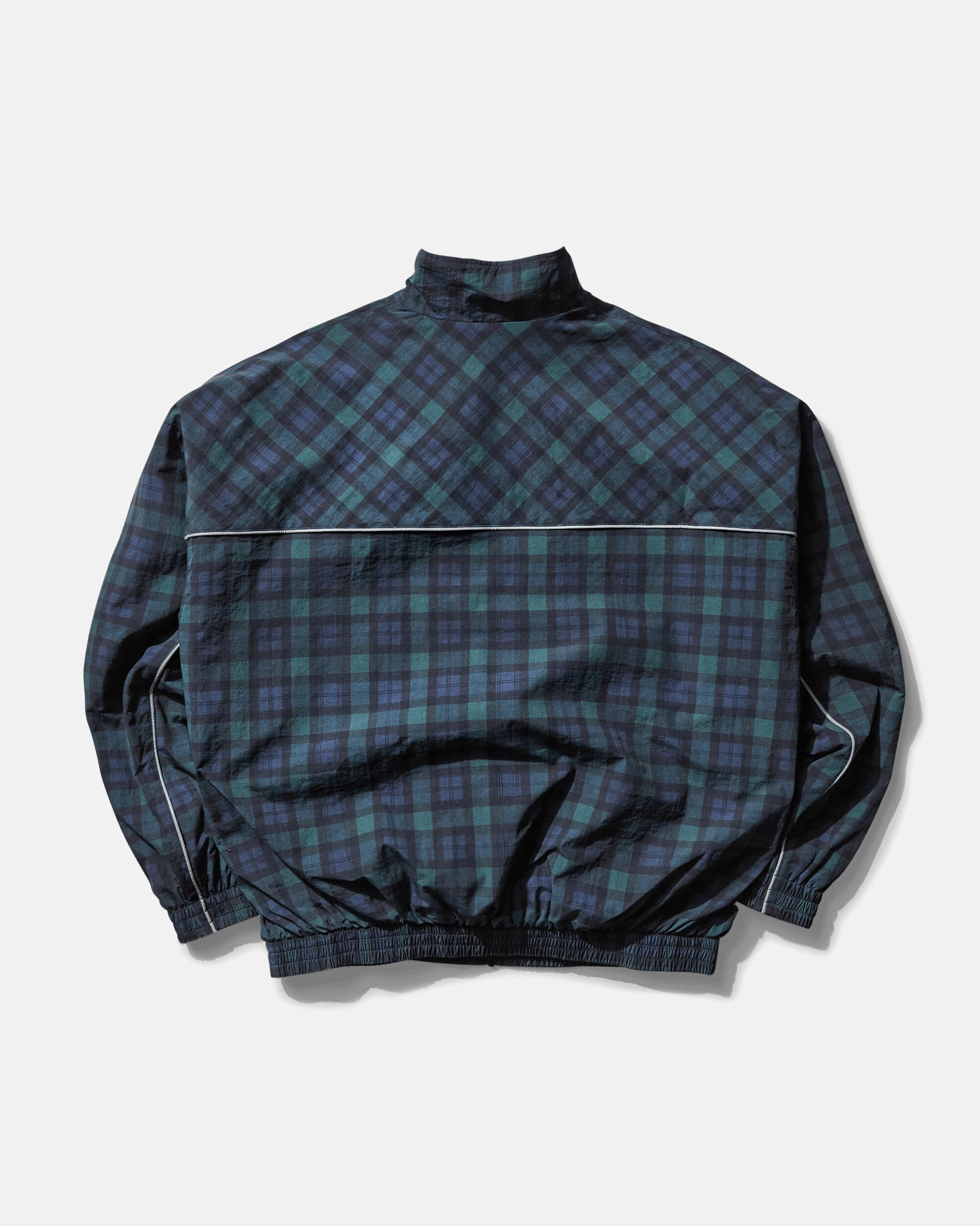 Men's Oversized Track Jacket Black Tartan