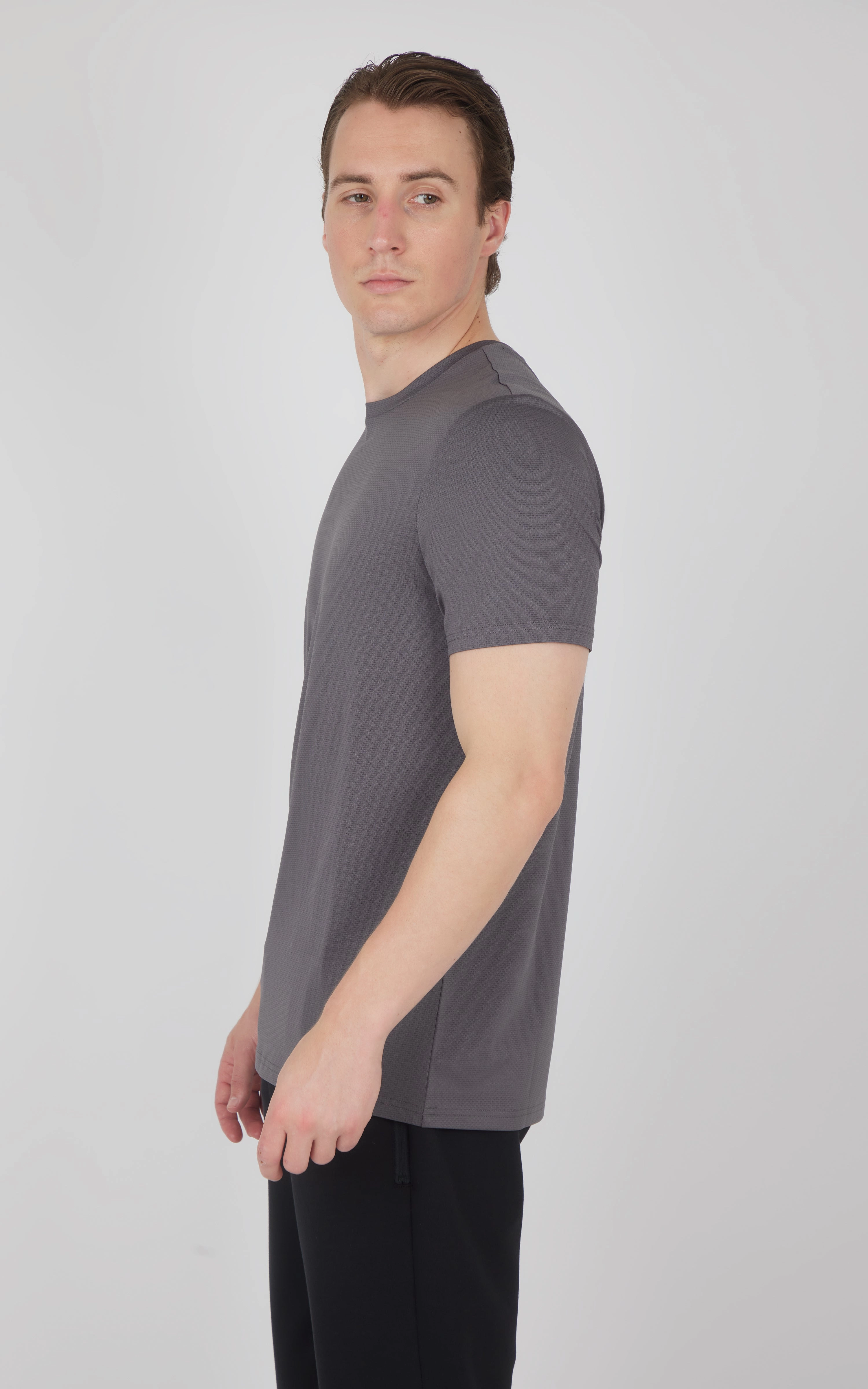 Men's Pique Track Short Sleeve Crew Neck T-Shirt