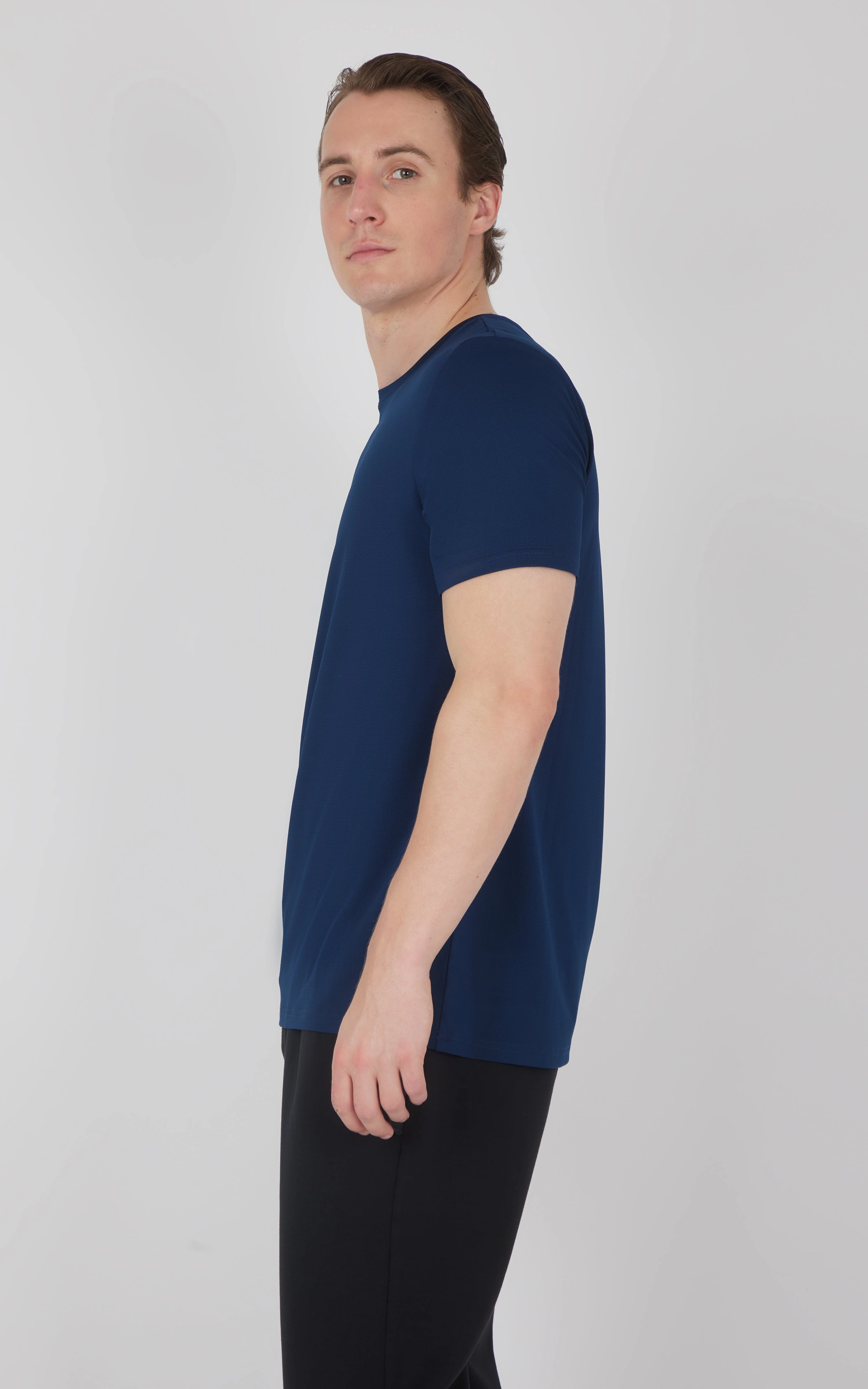 Men's Pique Track Short Sleeve Crew Neck T-Shirt