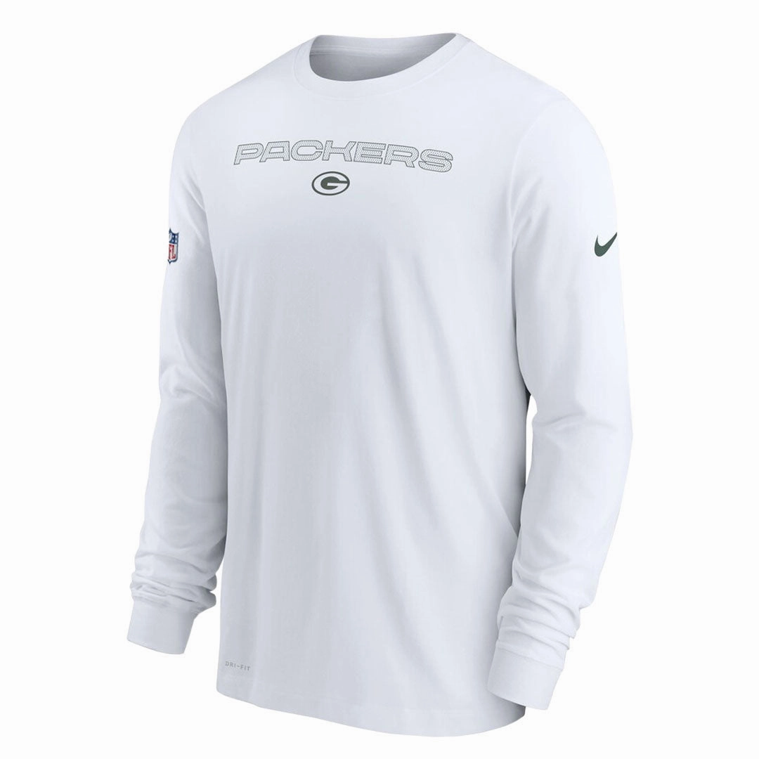 NFL - Men's Green Bay Packers Sideline Performance Long Sleeve Small Logo T-Shirt (NKP8 10A 7T K24)