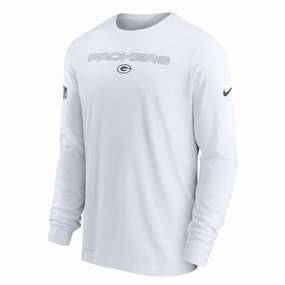 NFL - Men's Green Bay Packers Sideline Performance Long Sleeve Small Logo T-Shirt (NKP8 10A 7T K24)