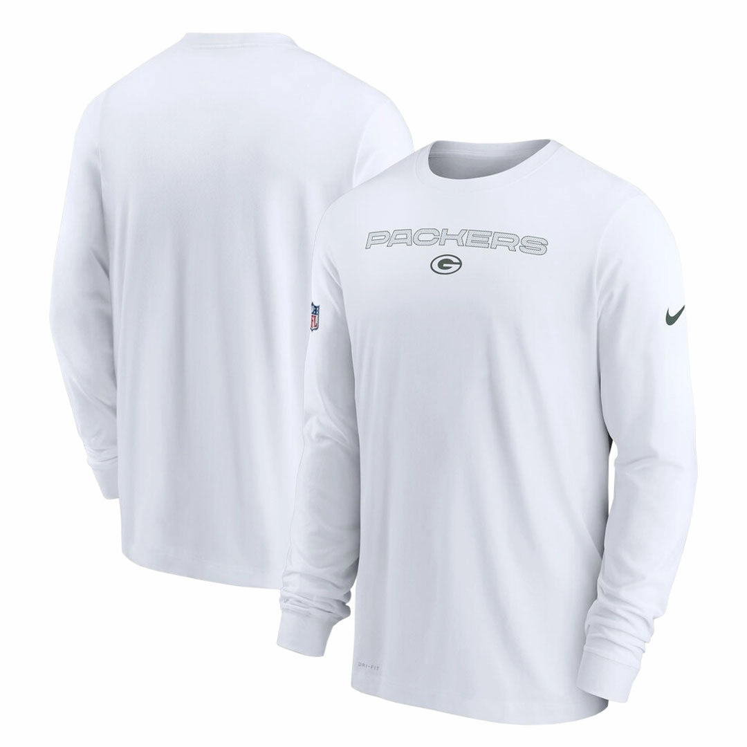 NFL - Men's Green Bay Packers Sideline Performance Long Sleeve Small Logo T-Shirt (NKP8 10A 7T K24)