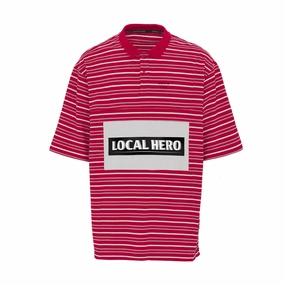 Oversized Panelled Polo 'Red White Strongbow'