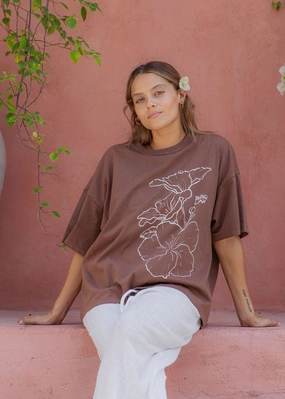 Oversized Tee Bloom Cocoa
