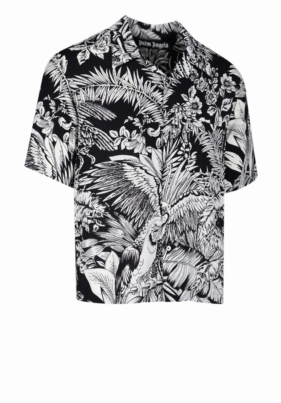 Palm Angels Jungle-Print Straight Hem Shirt