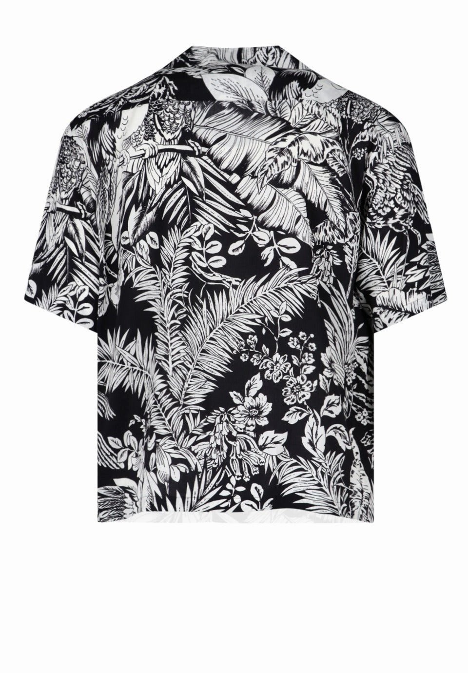Palm Angels Jungle-Print Straight Hem Shirt