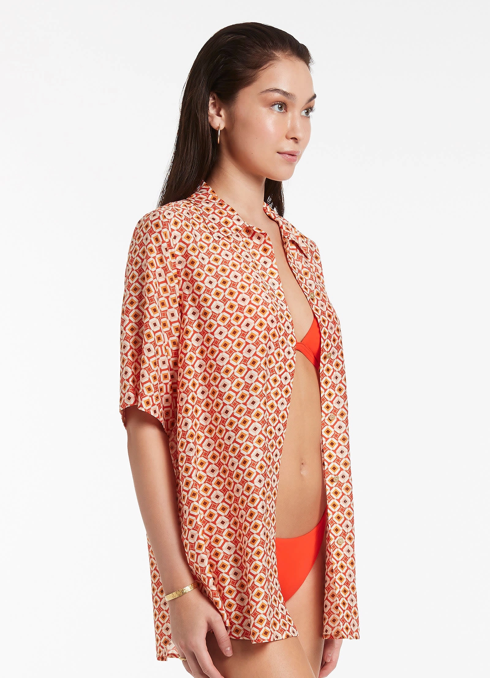 Playa Short Sleeve Shirt - Fiamma