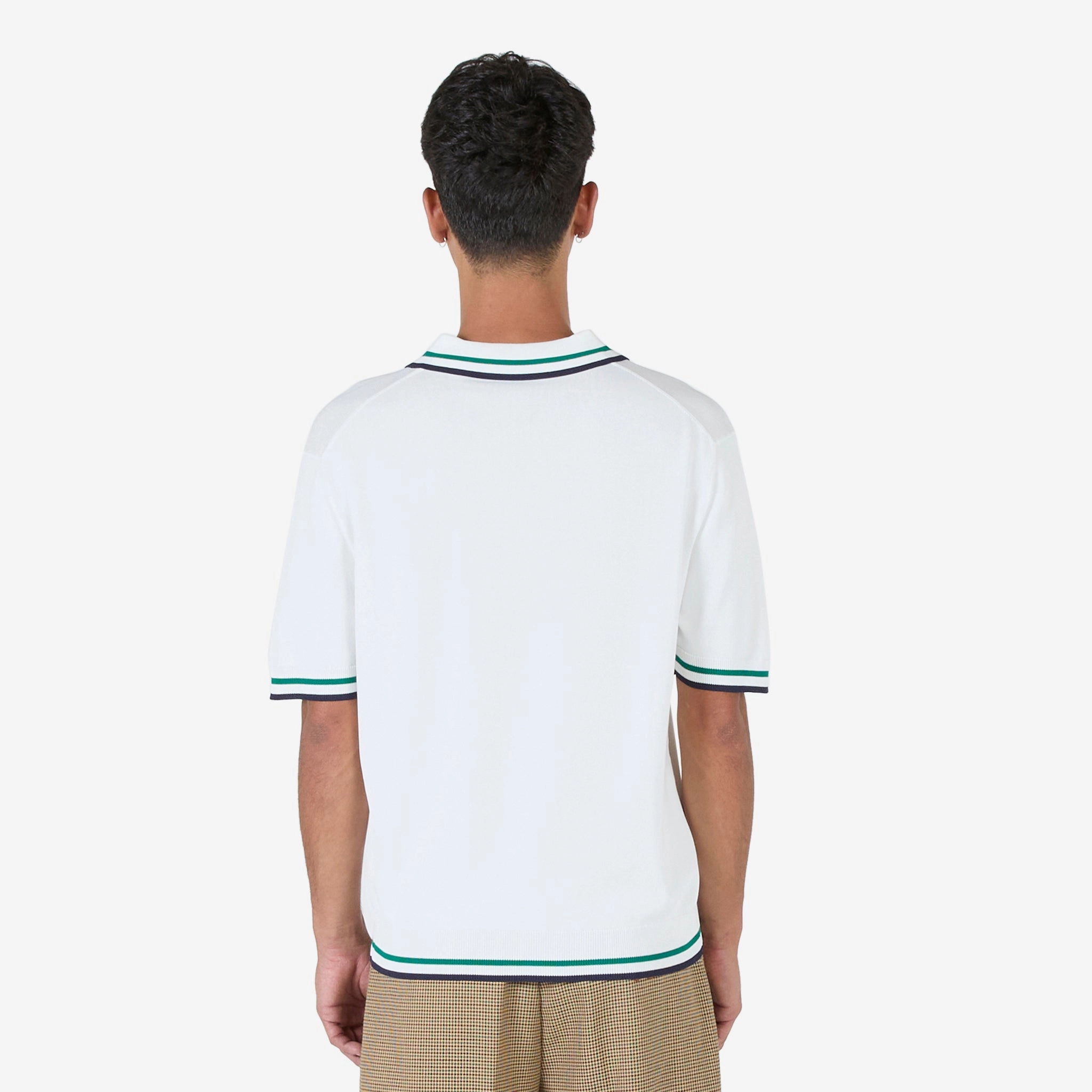 Pointelle Tennis Polo White