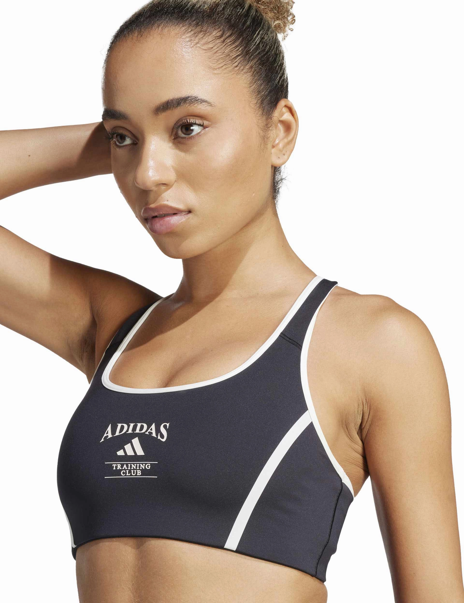 Powerimpact Medium Support Heritage Bra - Black/Chalk White