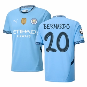 Puma Manchester City Bernardo Silva Home Jersey w/ Champions League   Club World Cup Patch 24/25 (Team Light Blue/Marine Blue)