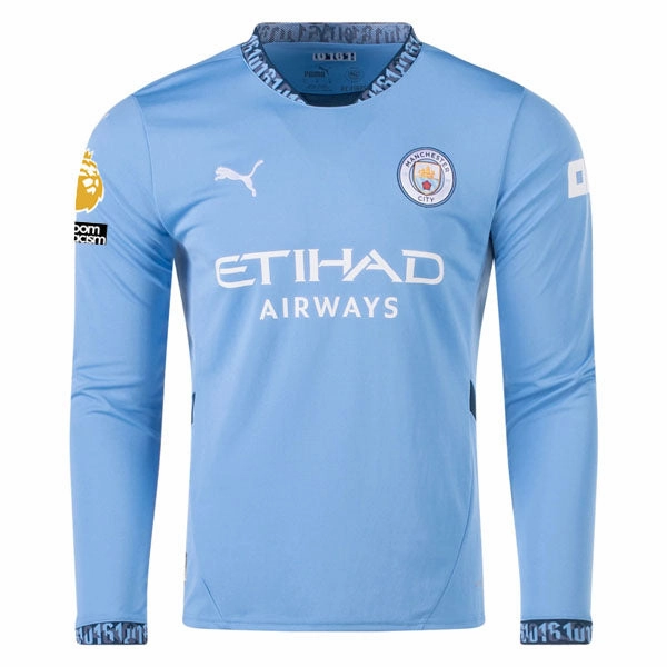 Puma Manchester City Mateo Kovačić Home Long Sleeve Jersey w/ EPL   No Room For Racism Patch 24/25 (Team Light/Marine Blue)