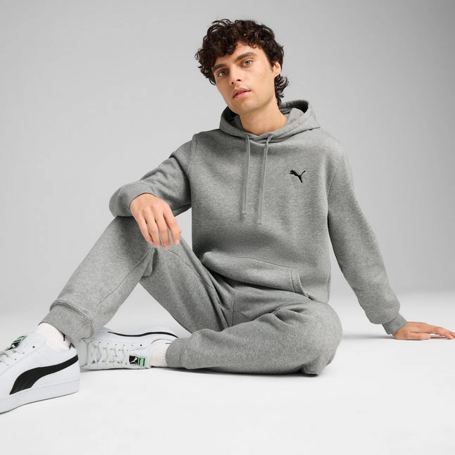 PUMA MEN'S ESSENTIALS SMALL LOGO GREY HOODIE