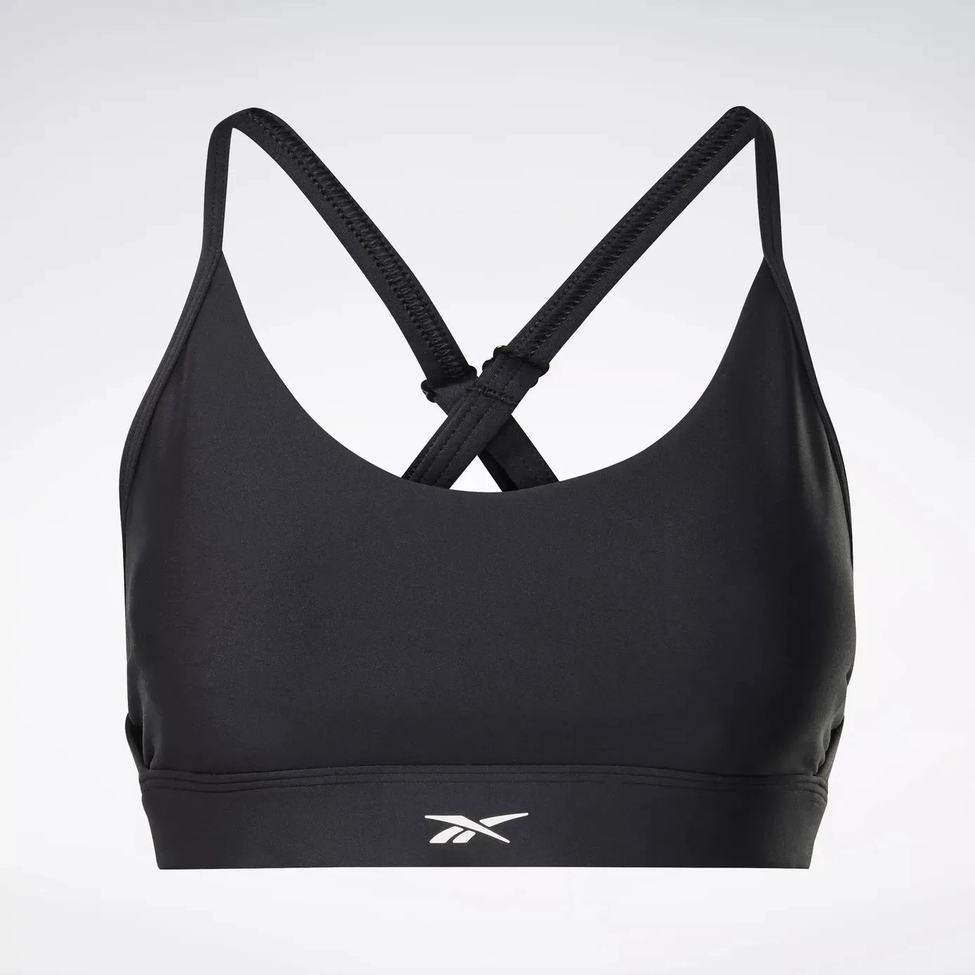 REEBOK WOMENS LUX STRAPPY BLACK SPORTS BRA