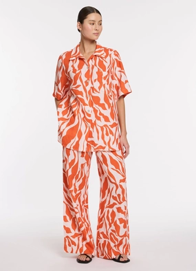 Sereno Ditsy Short Sleeve Shirt - Coral