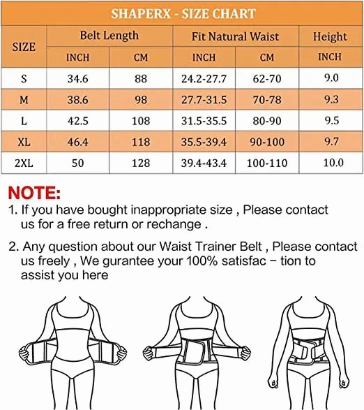 SHAPERX Waist Trainer Belt, Sports Girdles for Women