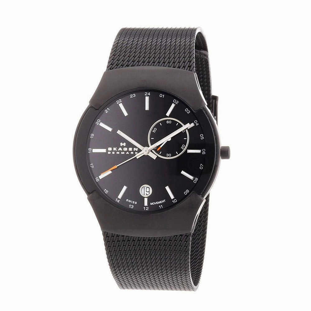 SKAGEN 983XLBB Stainless Steel Black Label Black Dial Men's Mesh Watch