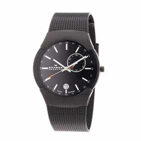 SKAGEN 983XLBB Stainless Steel Black Label Black Dial Men's Mesh Watch