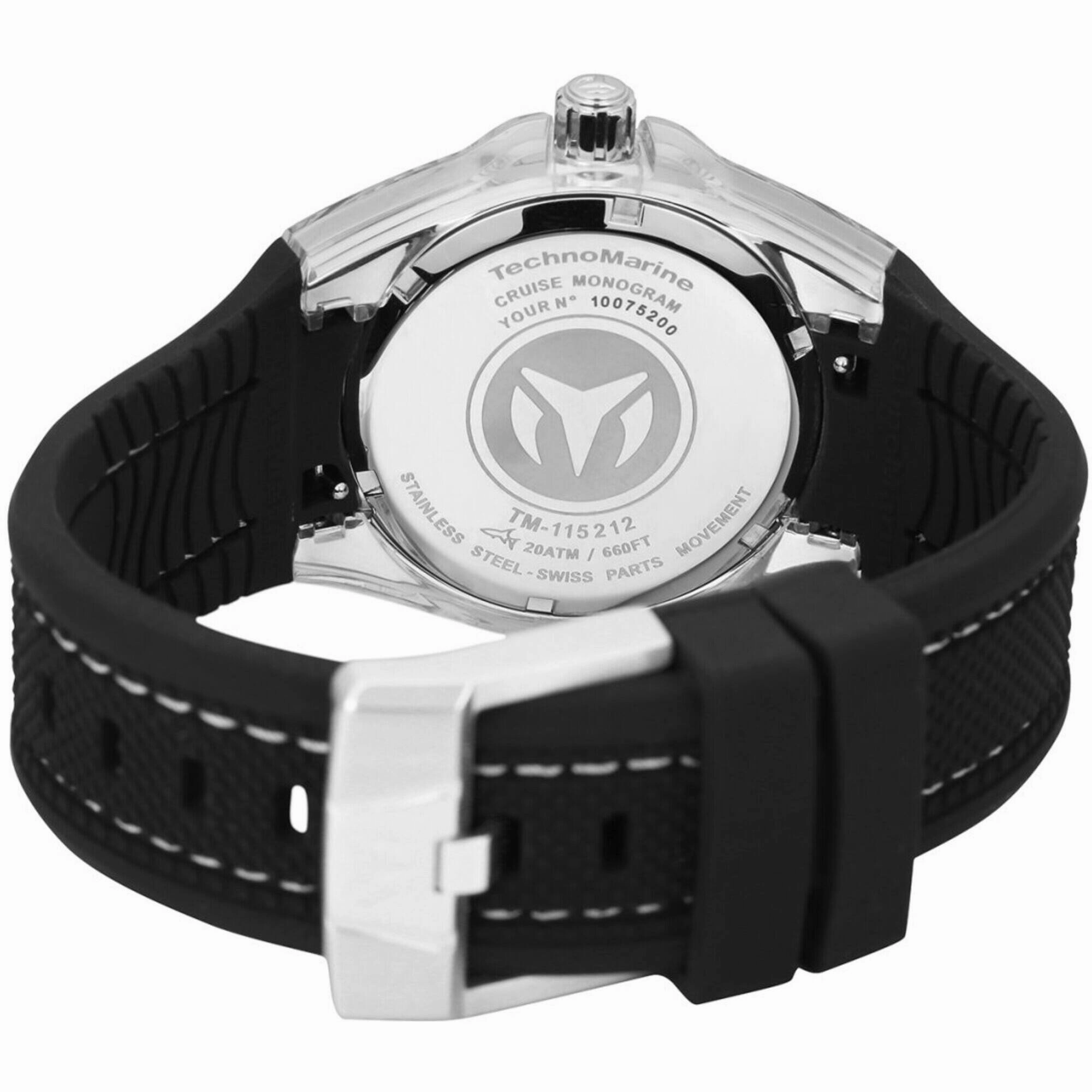 Technomarine Men's Watch - Cruise Monogram Quartz Black MOP Dial Strap | TM-115212