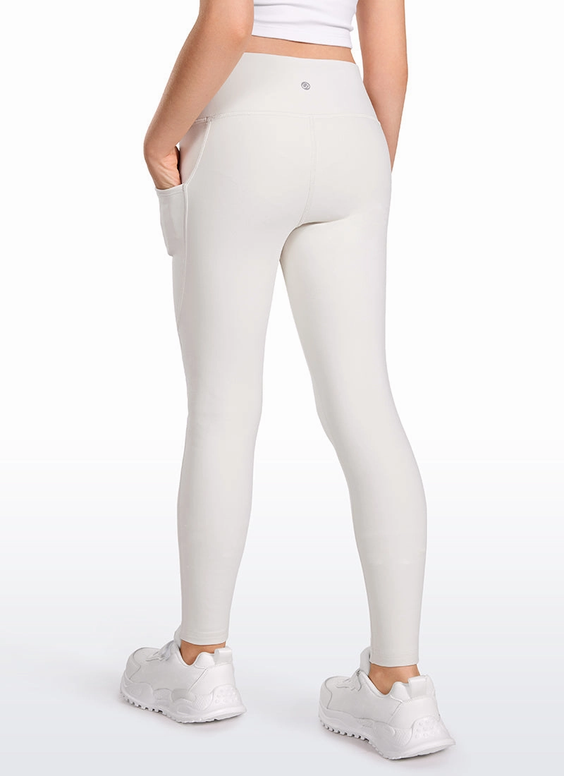 Thermal Fleece Lined Soft Girls Water-Resistant Pocketed Leggings