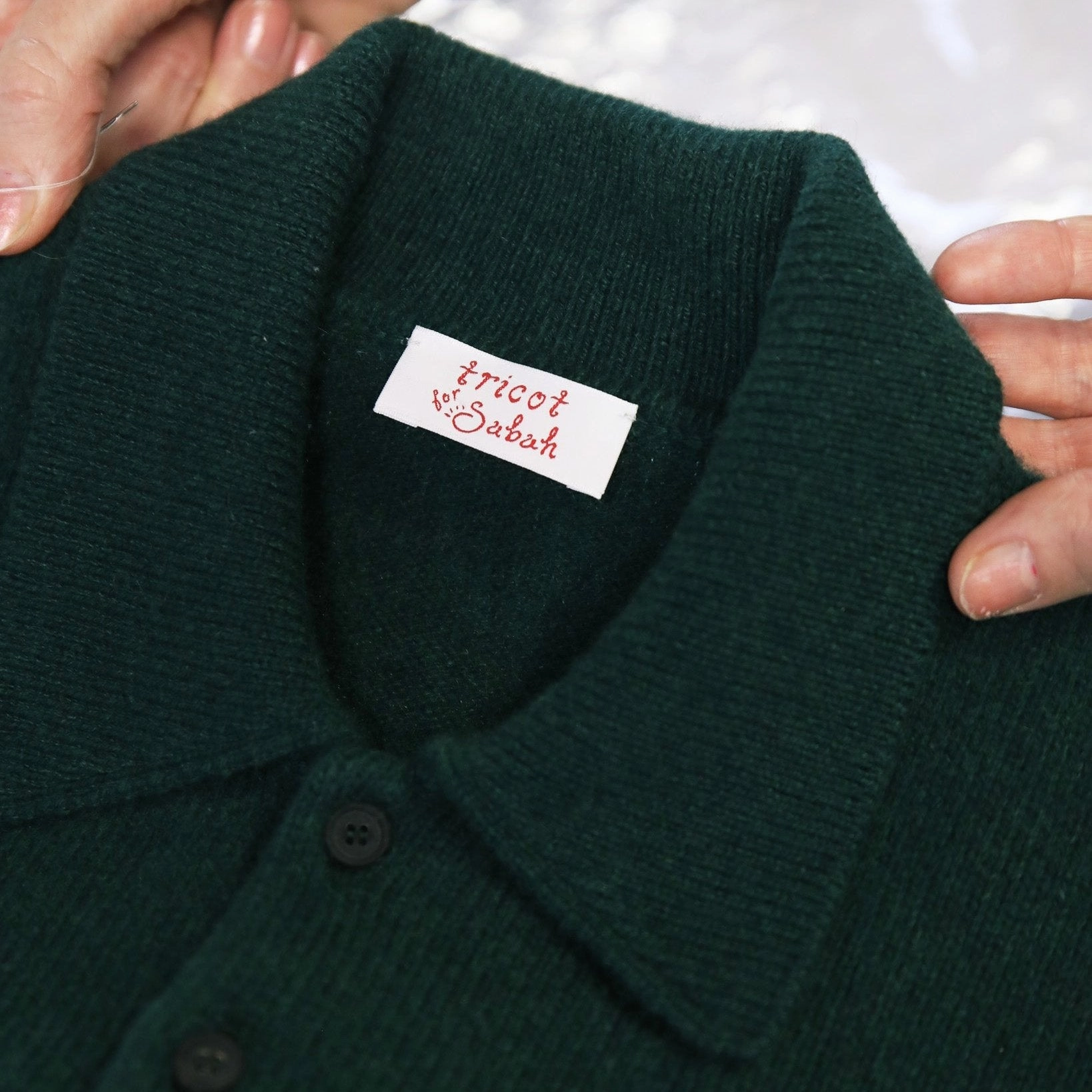 Tricot x Sabah Cashmere Polo - Vert