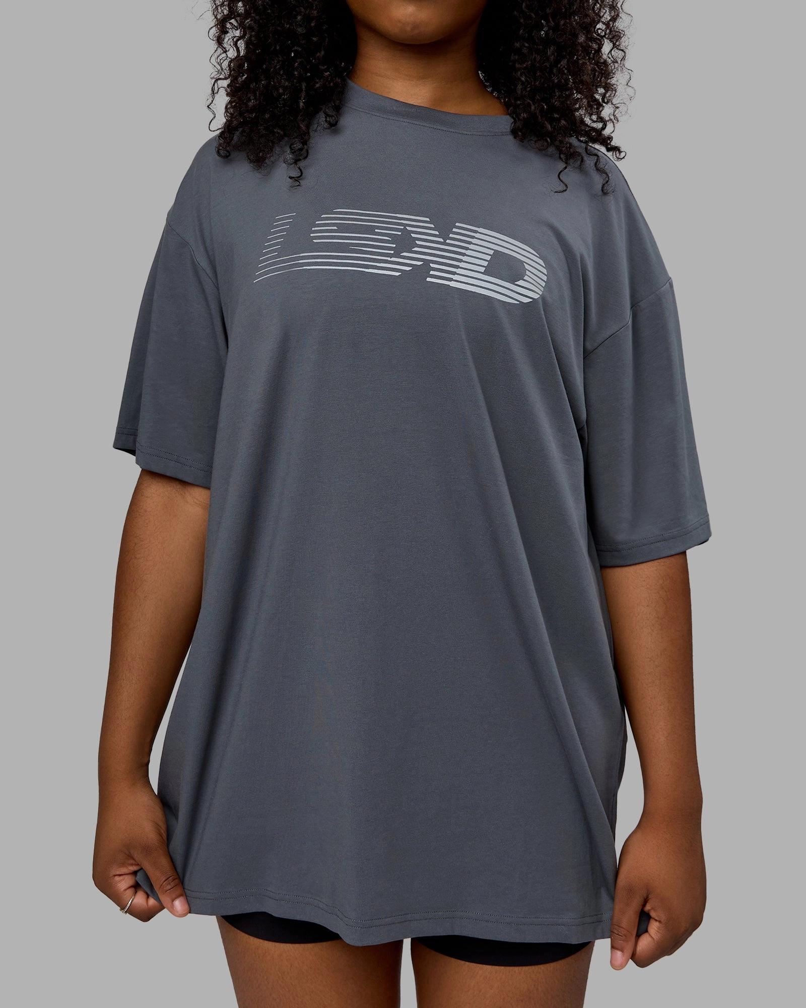 Unisex Motion FLXCotton Tee Oversize - Turbulence-Metallic Silver