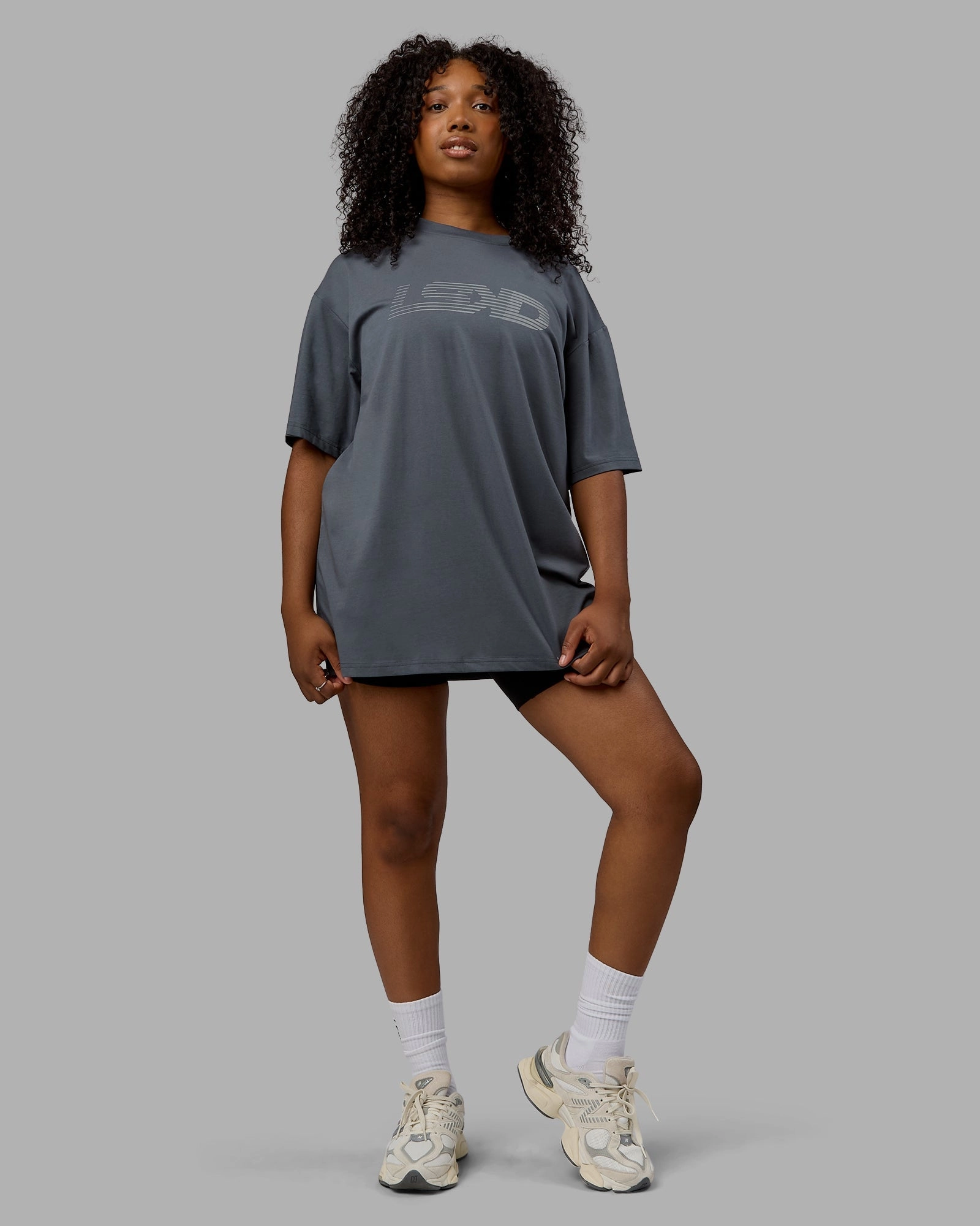 Unisex Motion FLXCotton Tee Oversize - Turbulence-Metallic Silver