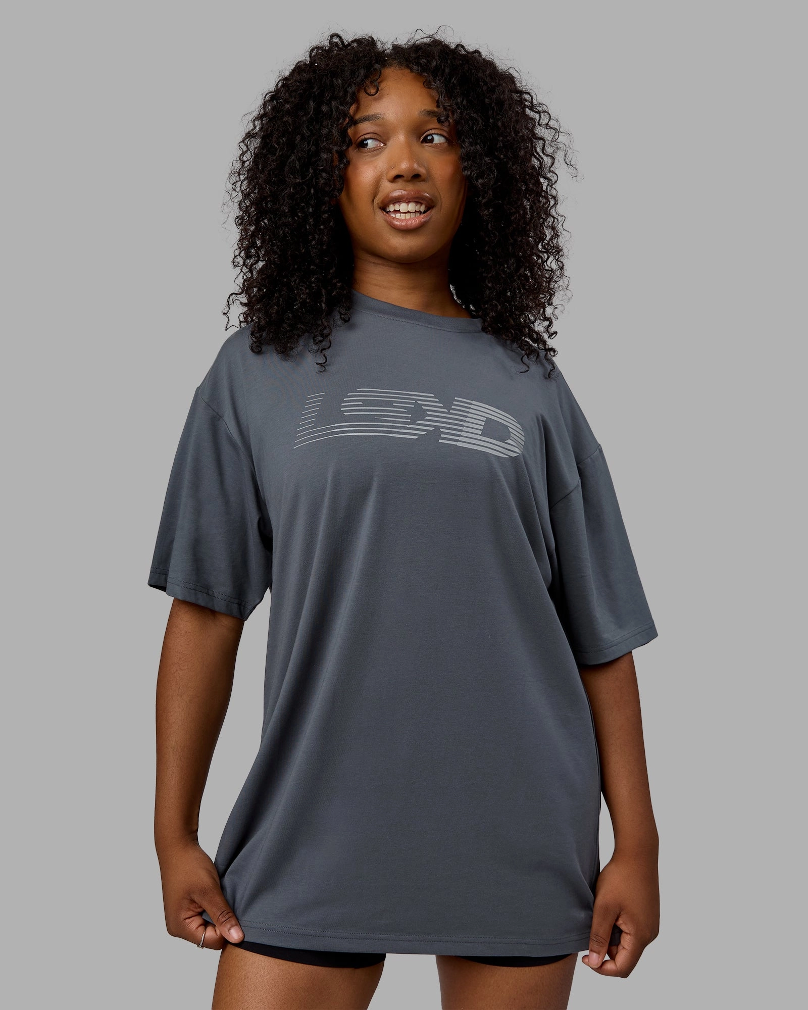Unisex Motion FLXCotton Tee Oversize - Turbulence-Metallic Silver