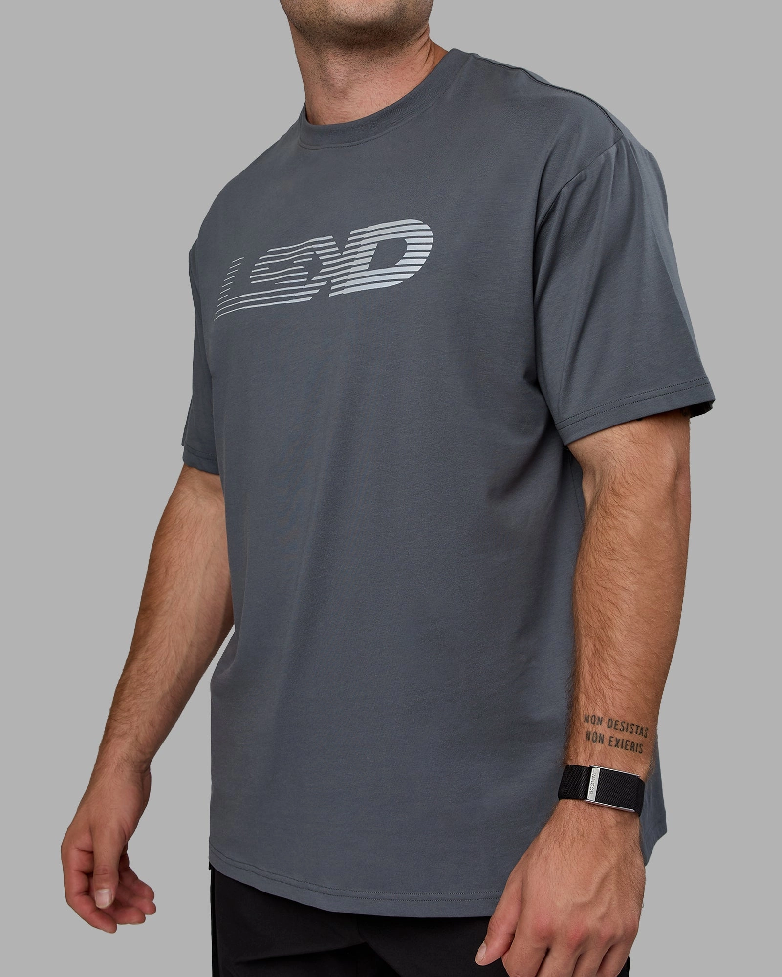 Unisex Motion FLXCotton Tee Oversize - Turbulence-Metallic Silver
