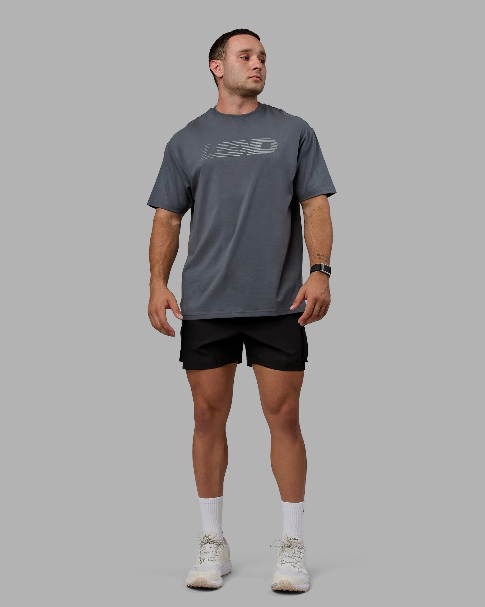 Unisex Motion FLXCotton Tee Oversize - Turbulence-Metallic Silver