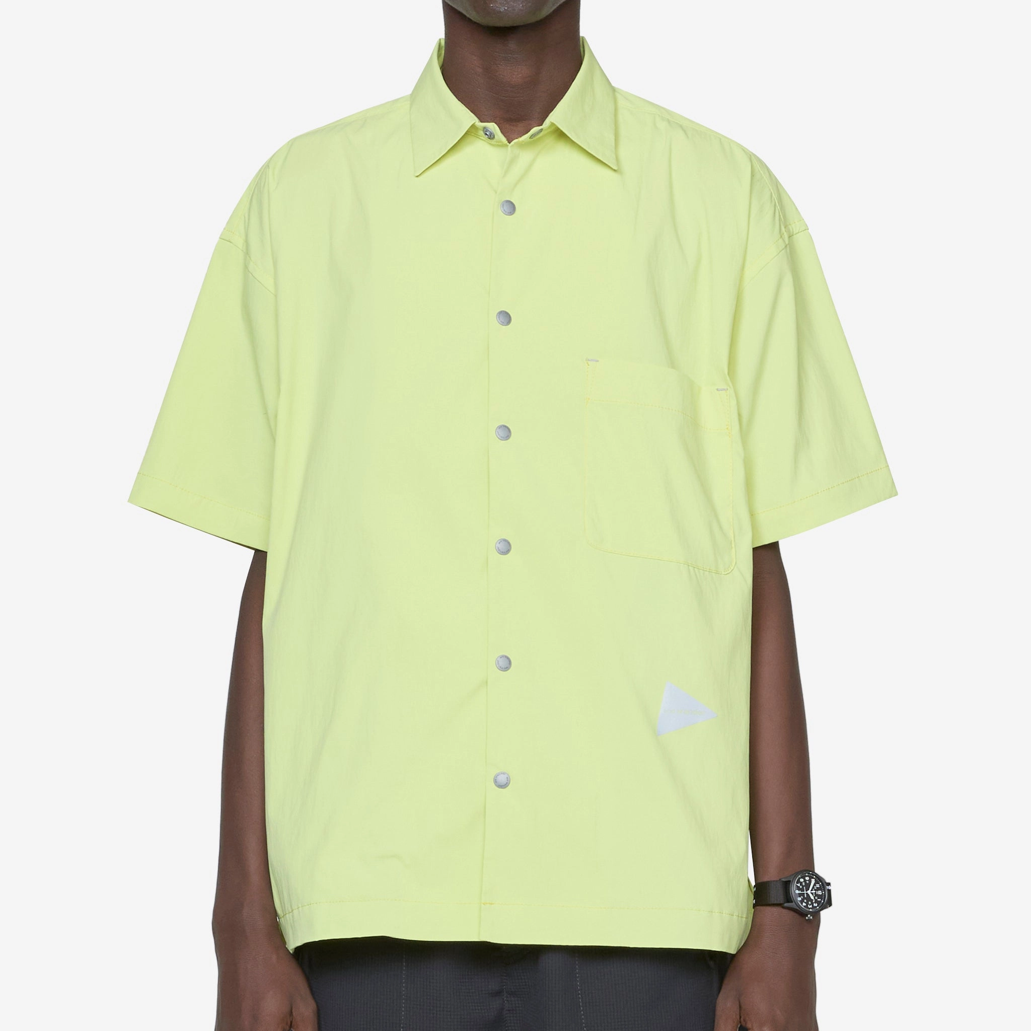 UV Cut Stretch Short Sleeve Shirt Yellow Green