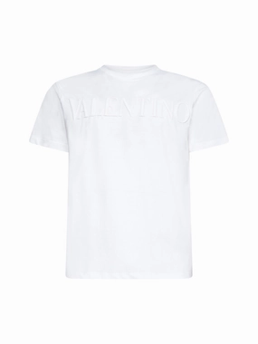 Valentino Logo Embossed Crewneck T-Shirt