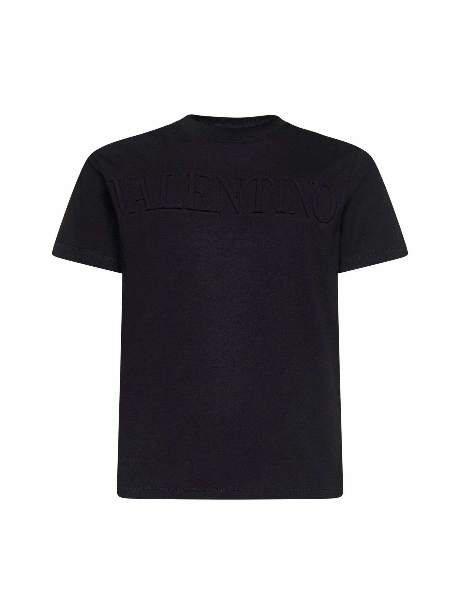 Valentino Logo Embossed Crewneck T-Shirt