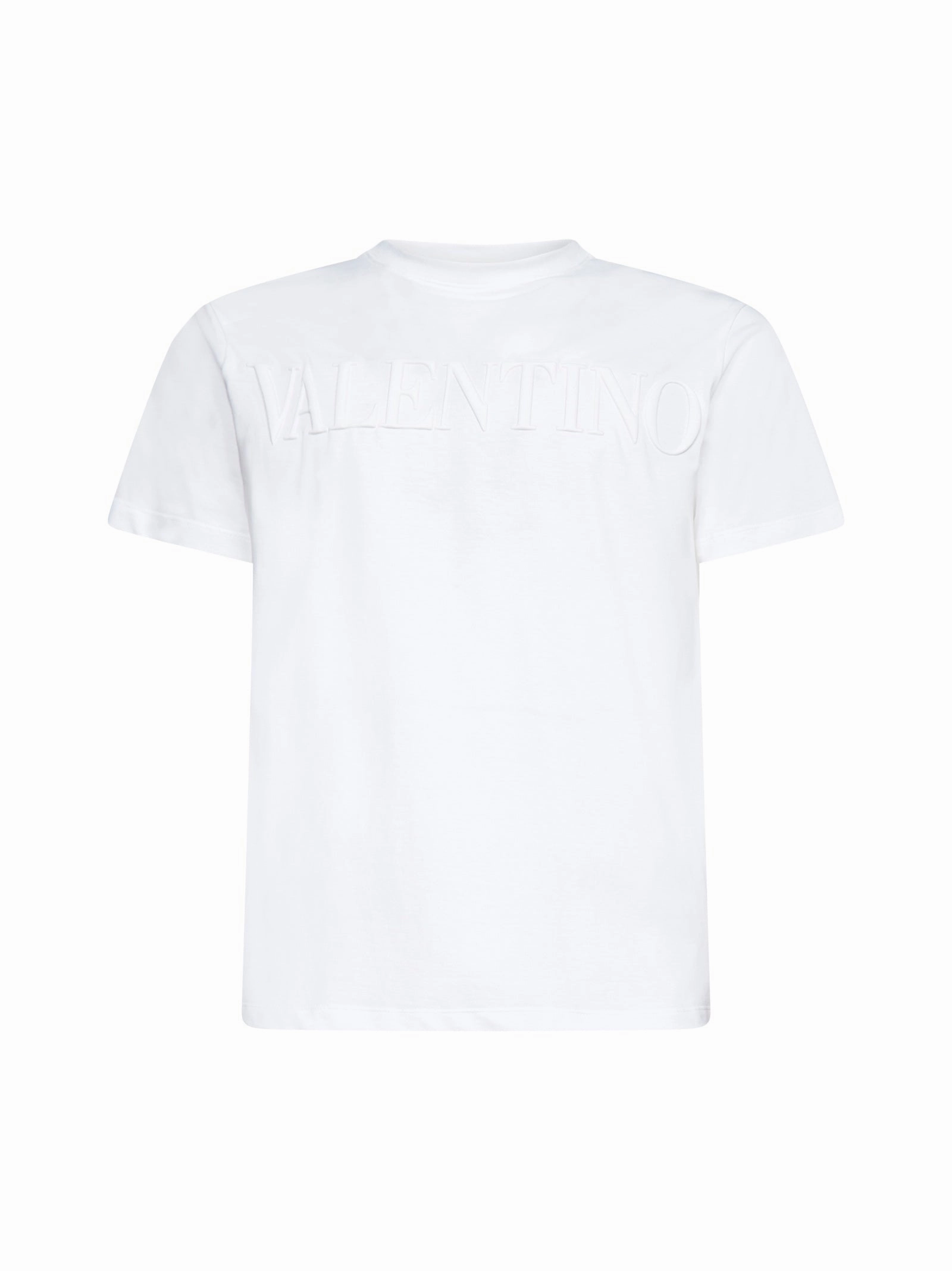 Valentino Logo Embossed Crewneck T-Shirt