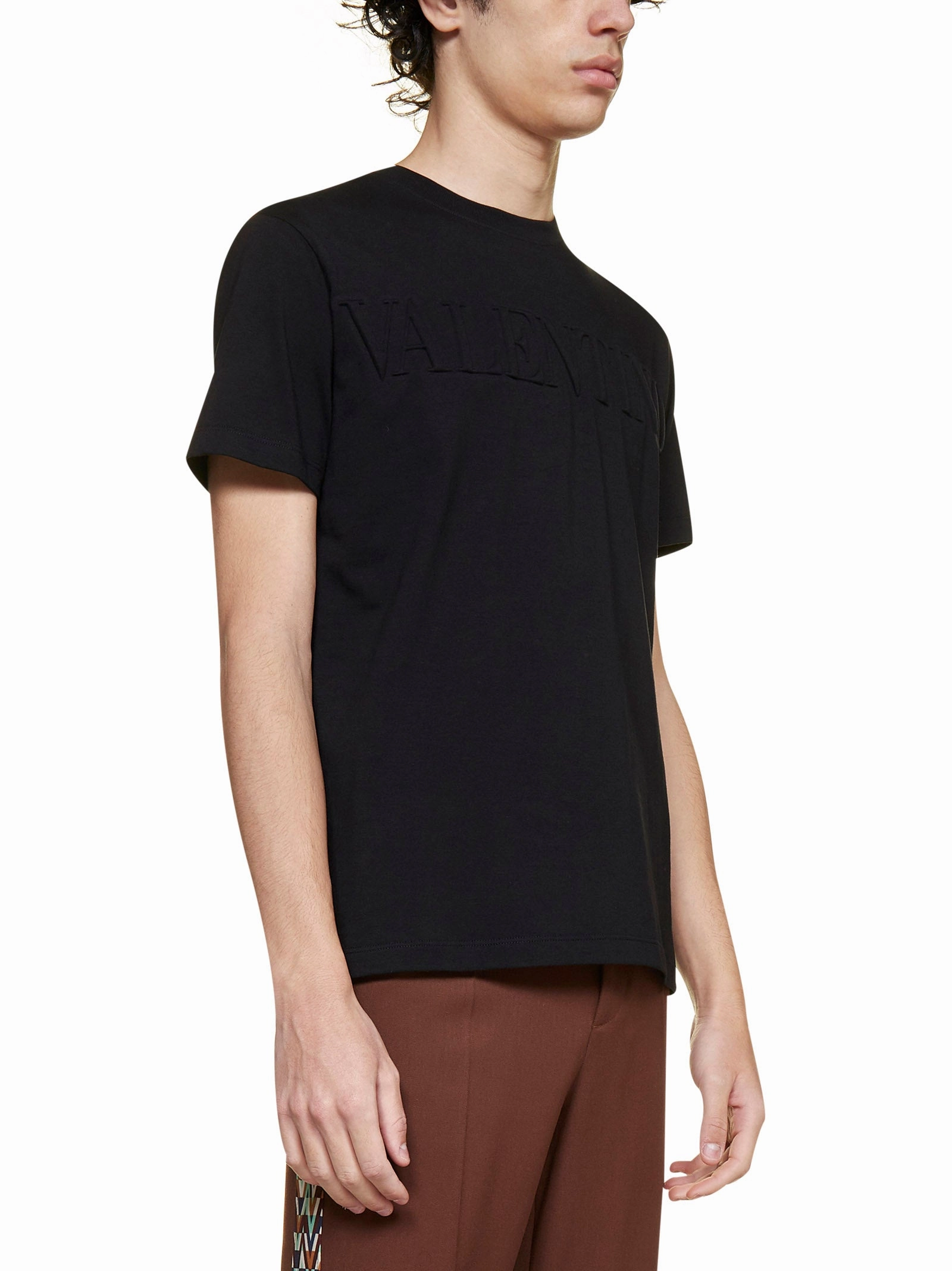 Valentino Logo Embossed Crewneck T-Shirt