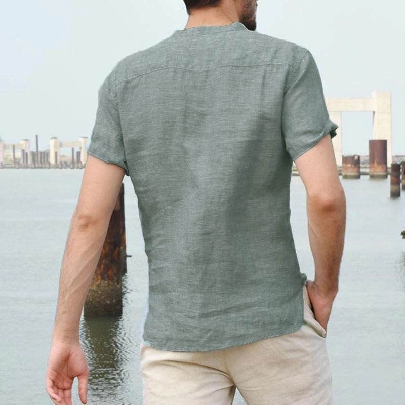 West Louis™ Short Sleeve Henley Collar Shirts