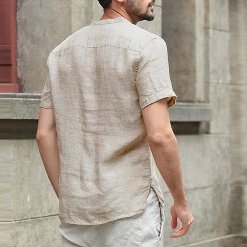 West Louis™ Short Sleeve Henley Collar Shirts