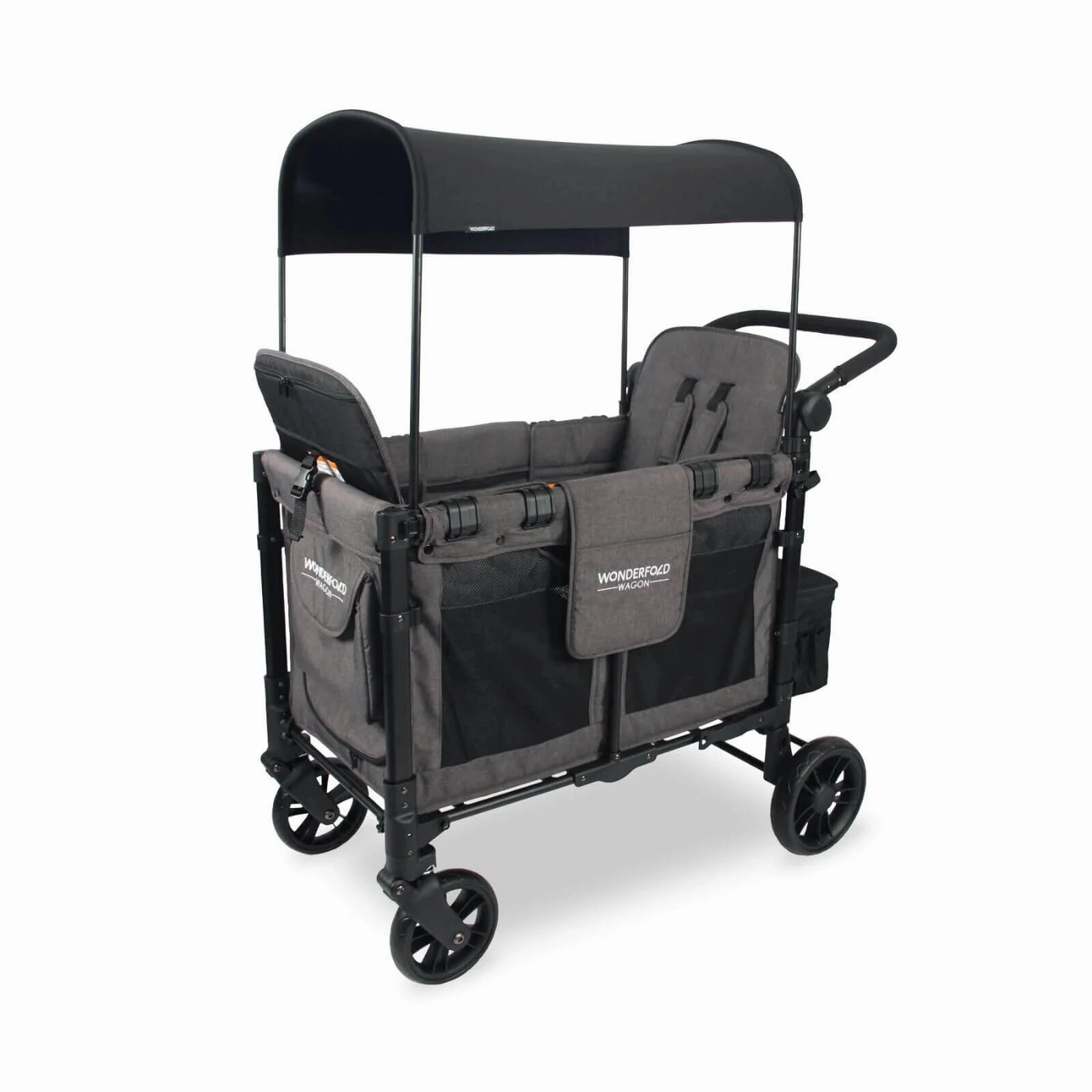 Wonderfold W2 Elite Double Stroller Wagon - Charcoal Grey